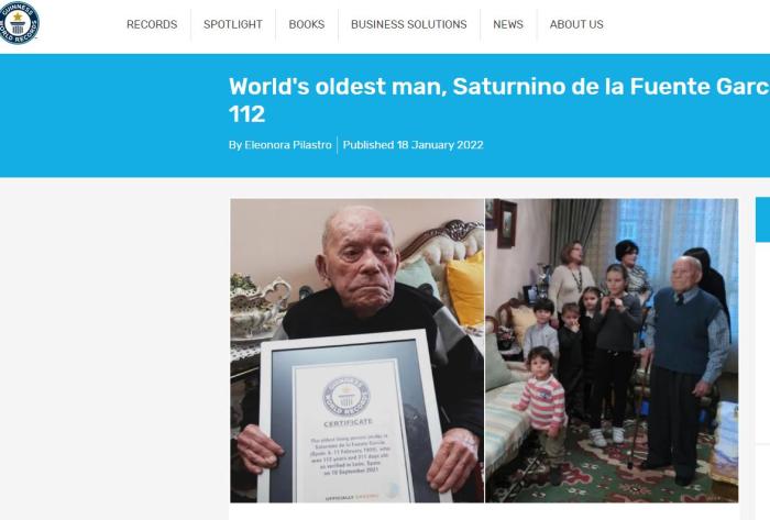 世界最长寿男子在西班牙去世